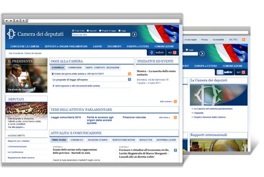 Camera dei Deputati - realizzazione sito web - second