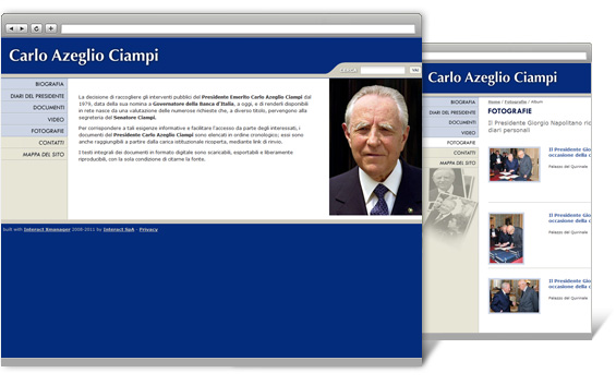 Realizzazione sito web per Carlo Azeglio Ciampi - immagine showcase