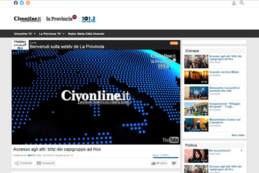 Sviluppo Web TV per La Provincia